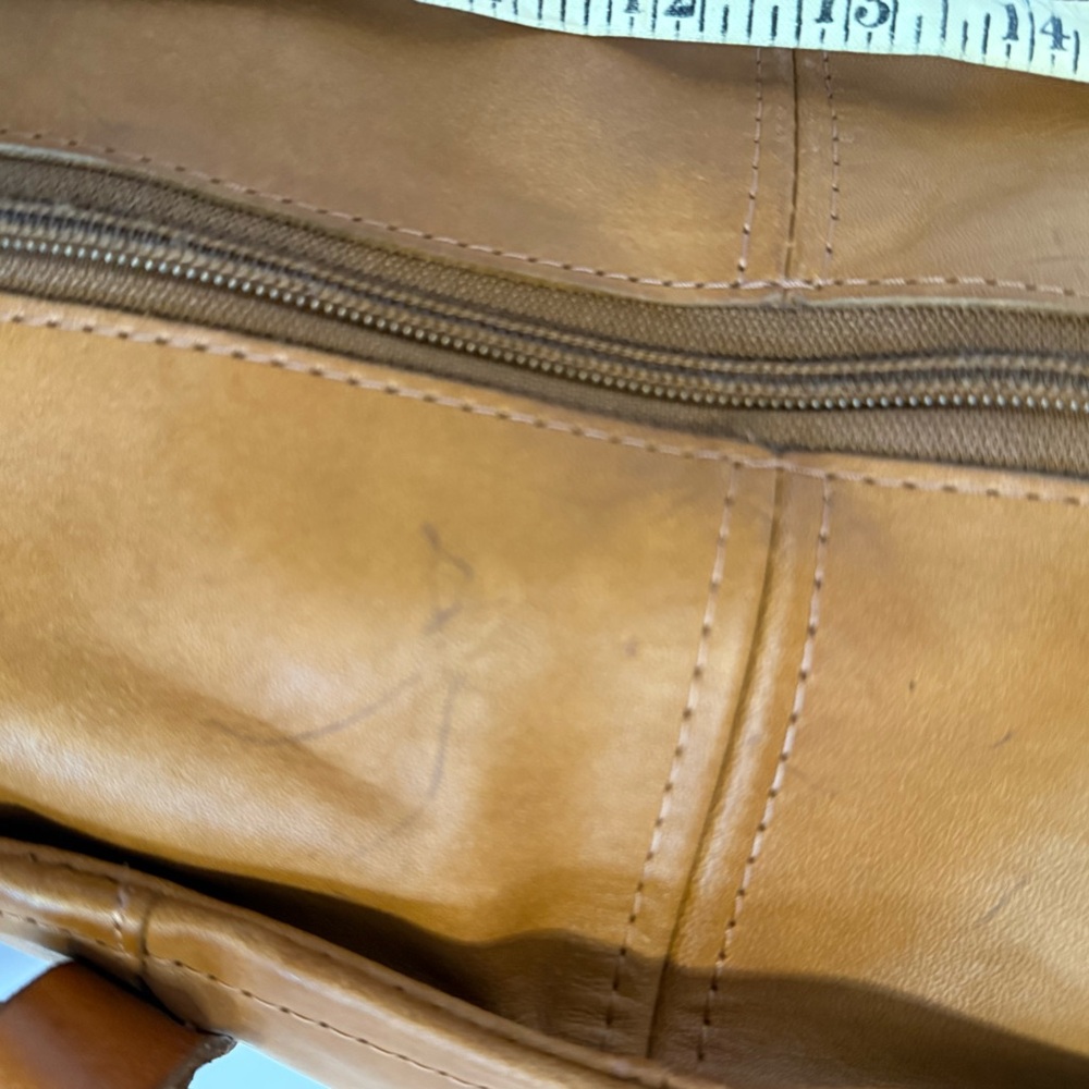 C&C California Large Tan Brown Leather Tote Bag - Picture 9 of 15
